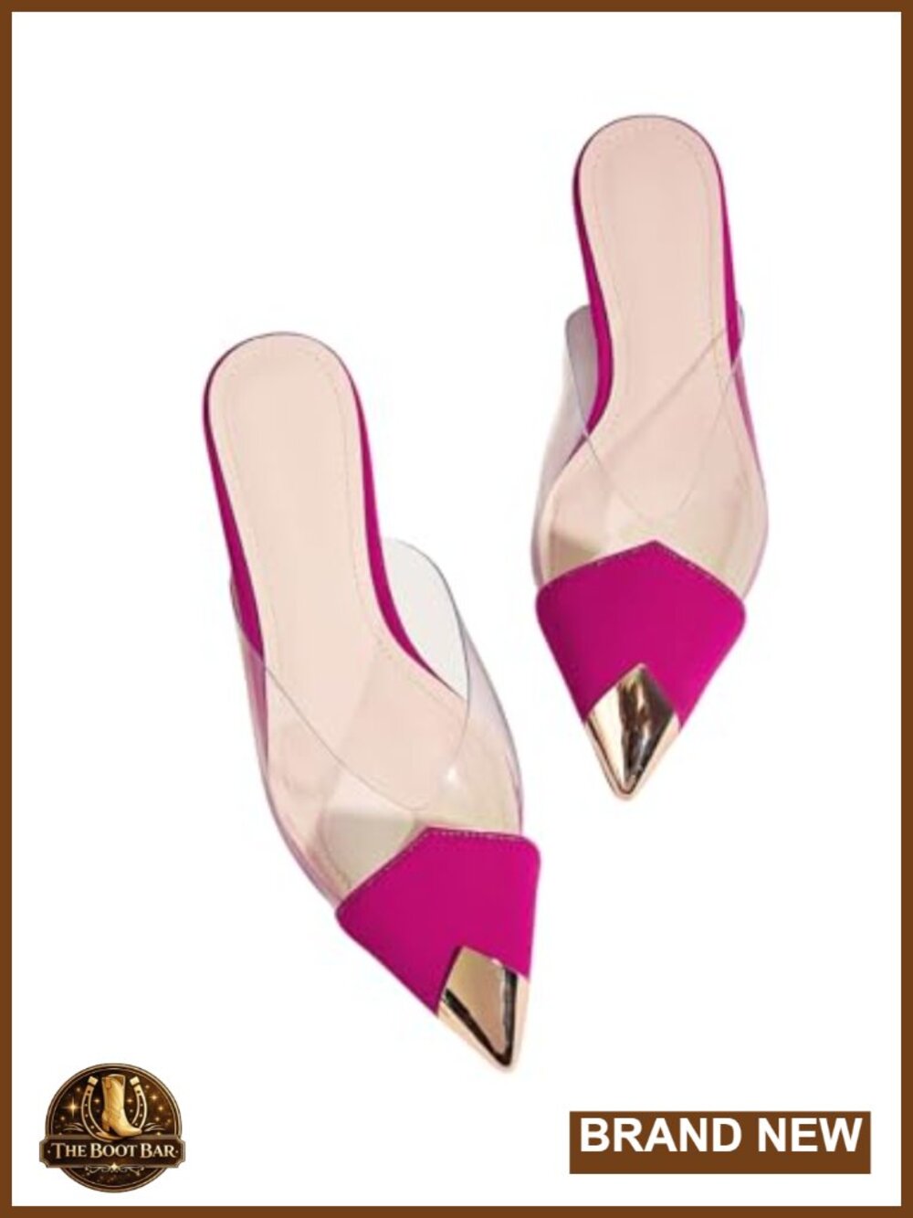 Pointed Toe Flats Transparent Slip-On Closed Toe Casual Shoes